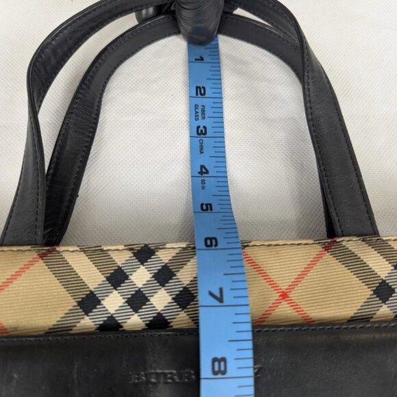 Vintage BURBERRY Nova Check Leather Handbag Black/Beige - Picture 12 of 12